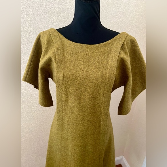 NWT Ioanna Kourbela Green Wool Coat Dress Size Small - Picture 7 of 16